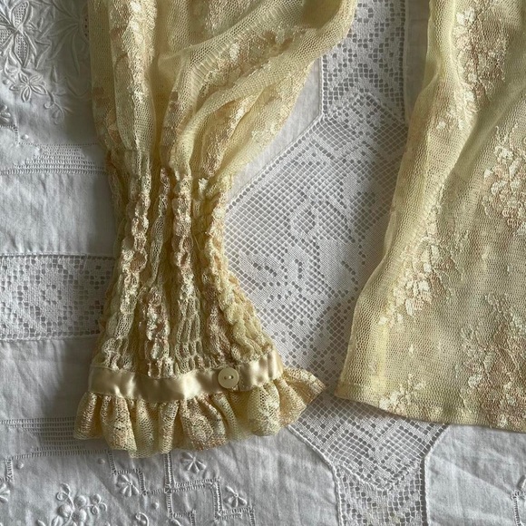 Victorian Inspired Sheer Lace Blouse - Picture 3 of 4